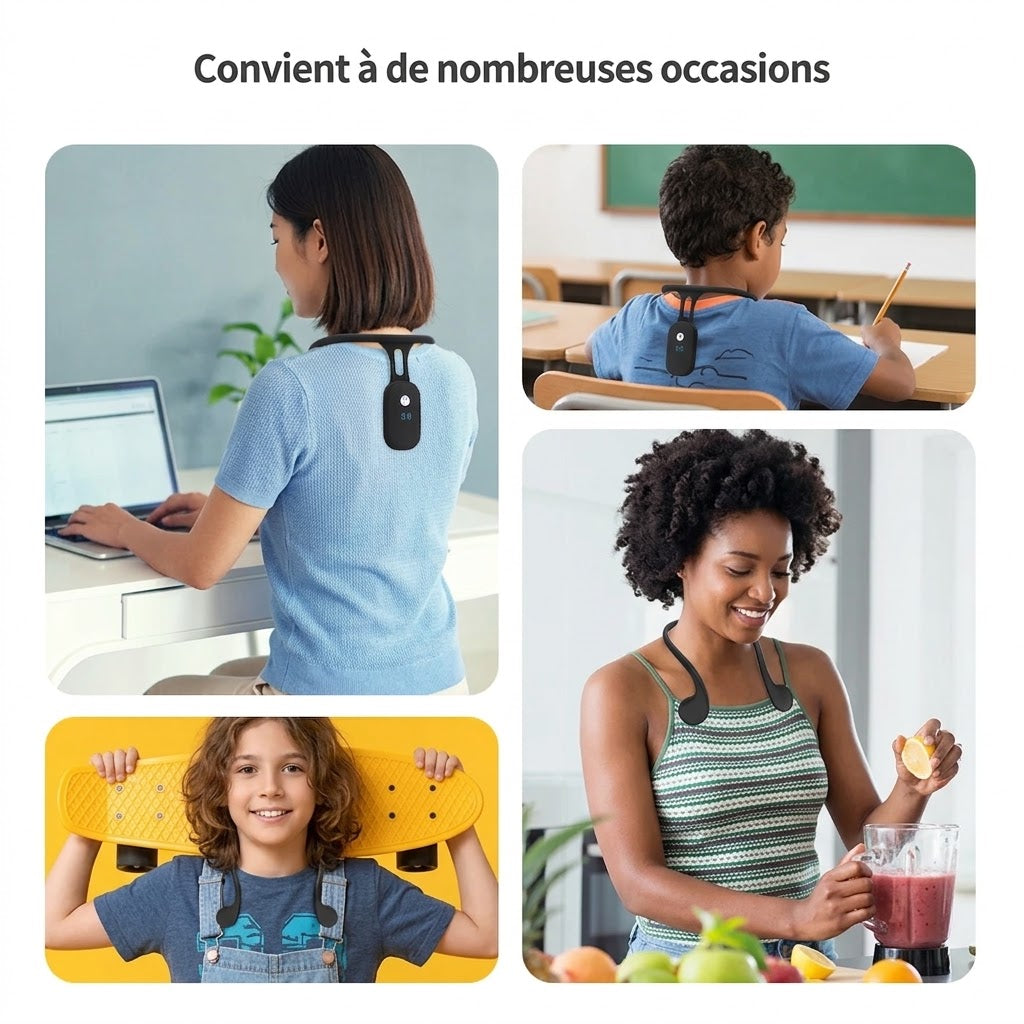 Correcteur de Posture Intelligent - Écran LCD Vibration