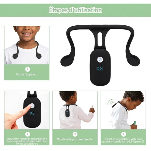 Correcteur de Posture Intelligent - Écran LCD Vibration